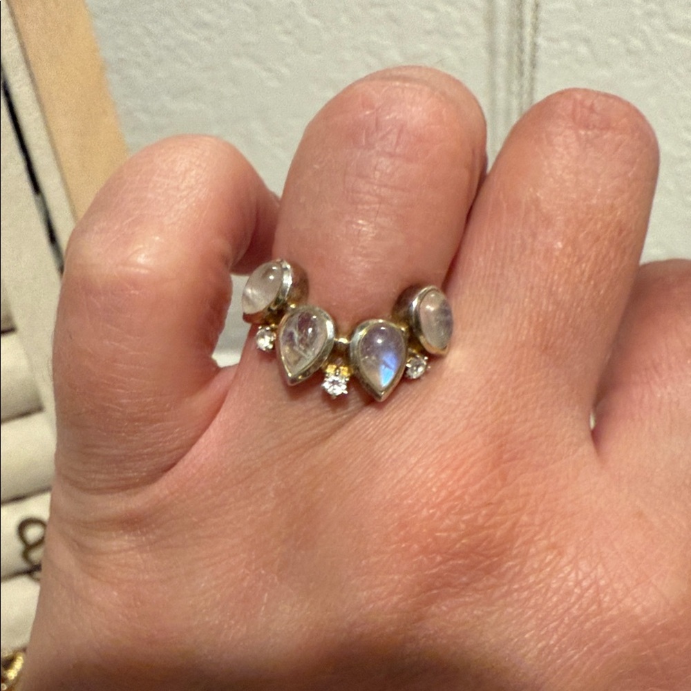 Moon Magic Moonstone Tiara Ring Sz 5